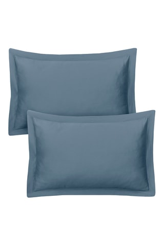 2 fundas de almohada de satén de algodón - Azul cobalto