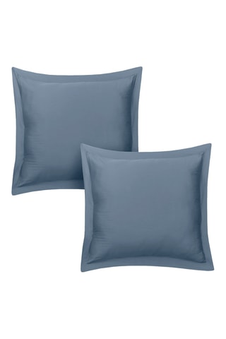 2 fundas de almohada de satén de algodón - Azul cobalto