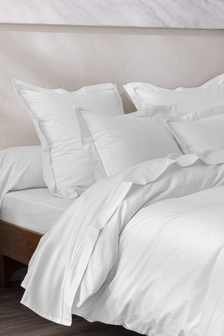 Funda de almohada de percal de algodón 80 hilos/cm² - Blanco