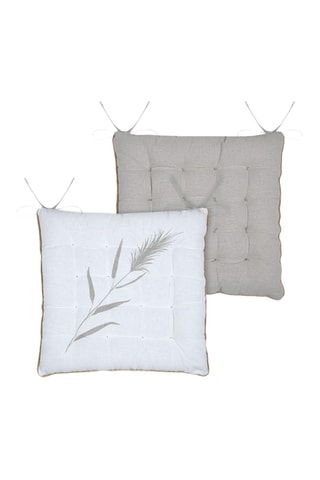 Cojín de silla de fibras de bambú Pampa - Crudo - 38 x 38 cm