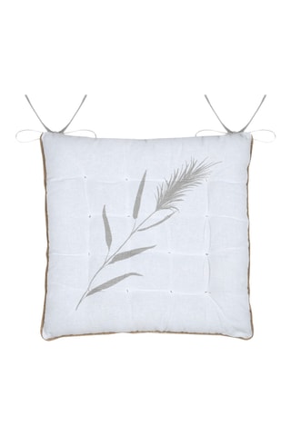 Cojín de silla de fibras de bambú Pampa - Crudo - 38 x 38 cm