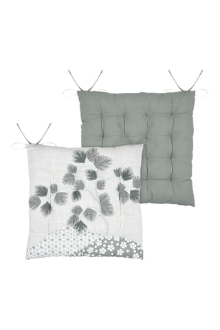 Cojín de silla de fibras de bambú Yuki - Verde - 38 x 38 cm