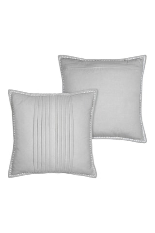 Cojín de fibras de bambú Josephine - Gris claro - 50 x 50 cm