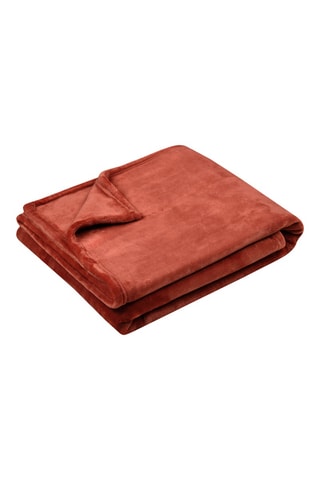 Manta de fibras de bambú Doudou - Rojo teja - 130 x 160 cm