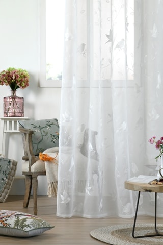 Visillo de fibras de bambú Scarlett - Blanco - 140 x 260 cm
