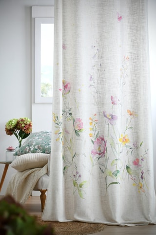 Cortina de fibras de bambú Rita - Blanco - 135 x 260 cm