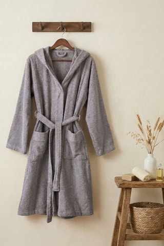 Albornoz con capucha - Gris