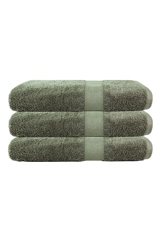 3 toallas de ducha - Verde oliva - 70 x 130 cm