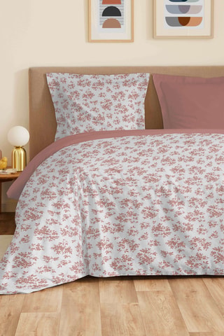 Juego de sábanas reversibles 57 hilos/cm²- Rosa