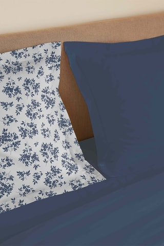 Juego de sábanas reversibles 57 hilos/cm²- Azul marino