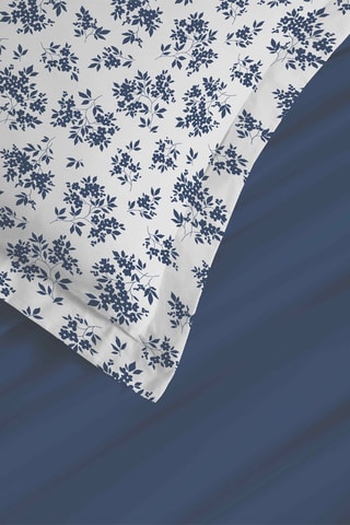 Juego de sábanas reversibles 57 hilos/cm²- Azul marino