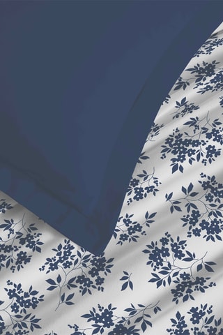 Juego de sábanas reversibles 57 hilos/cm²- Azul marino