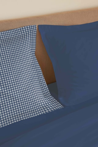 Juego de sábanas reversibles 57 hilos/cm²- Azul marino