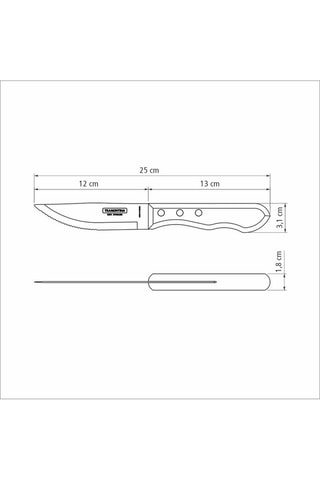 Cubiertos para carne de acero inoxidable y madera Jumbo - 6 piezas