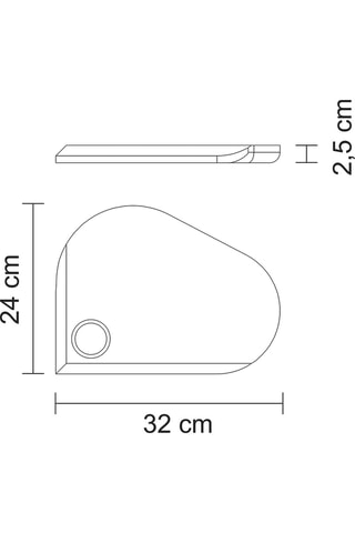 Tabla de teca Folium - 32 x 2,5 x 24 cm