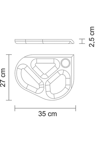Tabla de teca Folium - 35 x 2,5 x 27 cm