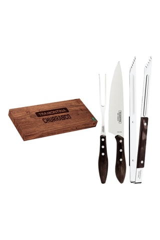 Juego para cortar de acero inoxidable Churrasco - 3 piezas