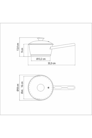 Cazo de acero inoxidable Allegra - 16 cm - 1,5 l