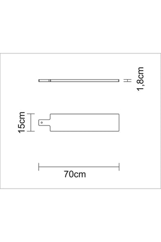 Tabla para cortar de teca Kitchen - 70 x 1,8 x 15 cm