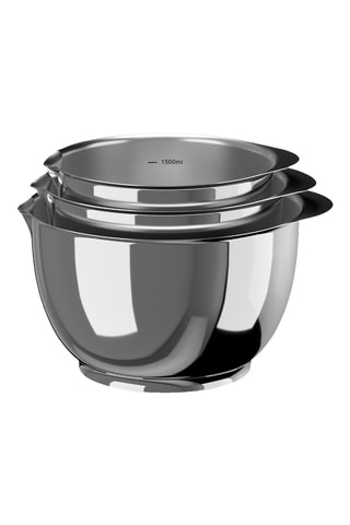 3 boles mezcladores de acero inoxidable Margrethe - 3 l, 2 l y 1,5 l