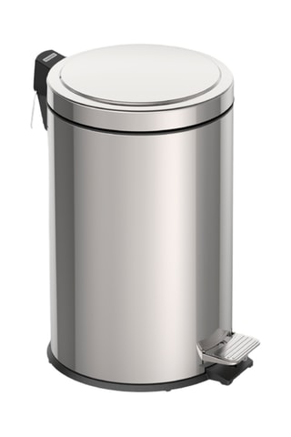 Papelera de acero inoxidable con pedal Brasil - 12 l - Gris claro