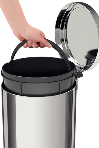 Papelera de acero inoxidable con pedal Brasil - 12 l - Gris claro