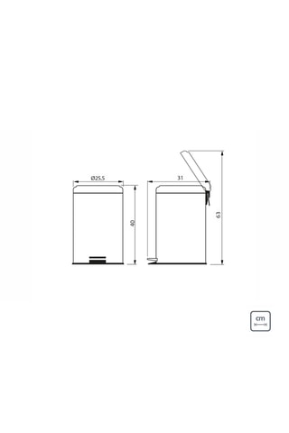Papelera de acero inoxidable con pedal Brasil - 12 l - Gris claro