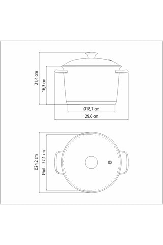 Olla de acero inoxidable Allegra - 22 cm - 5,5 l