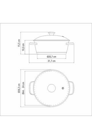 Olla de acero inoxidable Allegra - 24 cm - 4,2 l