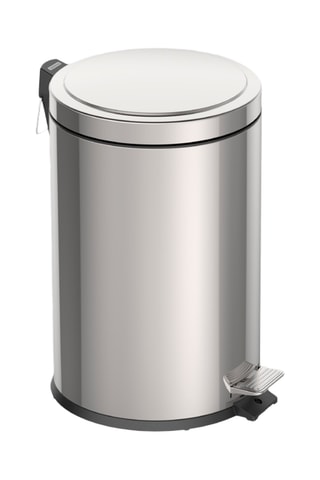 Papelera de acero inoxidable con pedal Brasil - 20 l - Gris claro