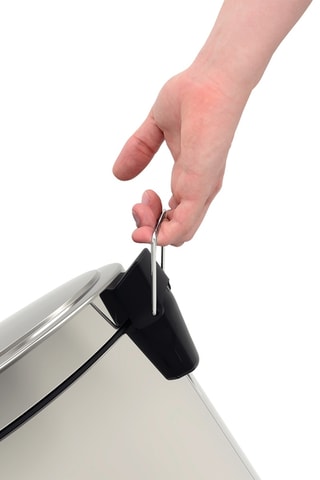 Papelera de acero inoxidable con pedal Brasil - 20 l - Gris claro