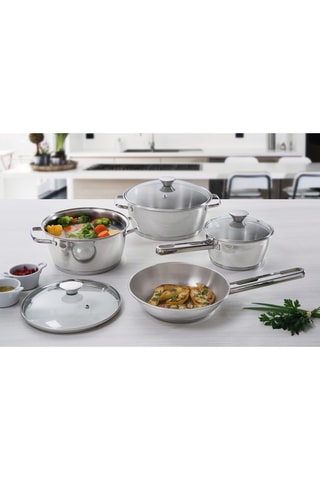 Batería de cocina de acero inoxidable Allegra - 7 piezas