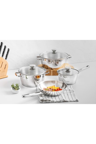 Batería de cocina de acero inoxidable Allegra - 7 piezas