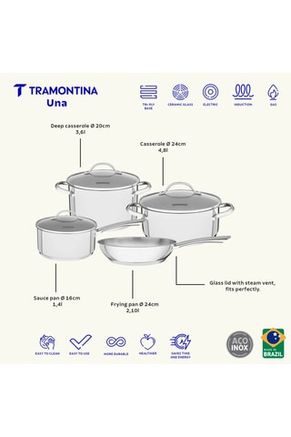 Batería de cocina de acero inoxidable Una - 6 piezas