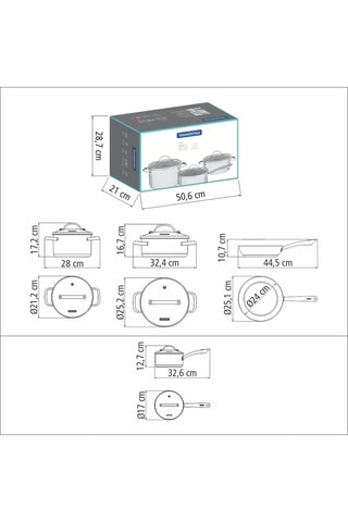 Batería de cocina de acero inoxidable Una - 6 piezas