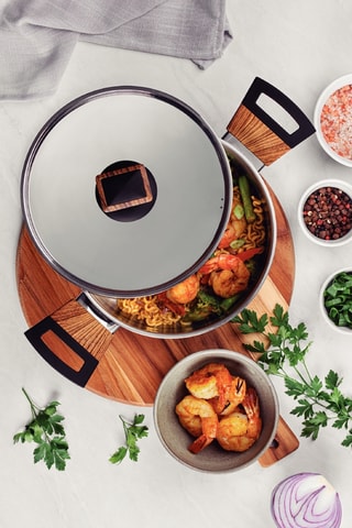 Batería de cocina de acero inoxidable Brava - 7 piezas