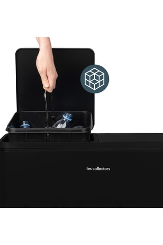Caixote do lixo para triagem com pedal em aço inoxidável - 2 x 30 l