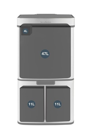 Caixote do lixo para triagem com sensor 47 l e 2 x 11 l - Recondicionado