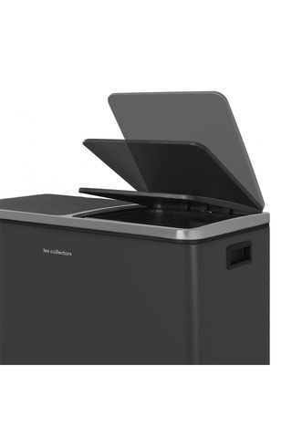 Caixote do lixo para reciclagem com três pedais - 2 x 30 l