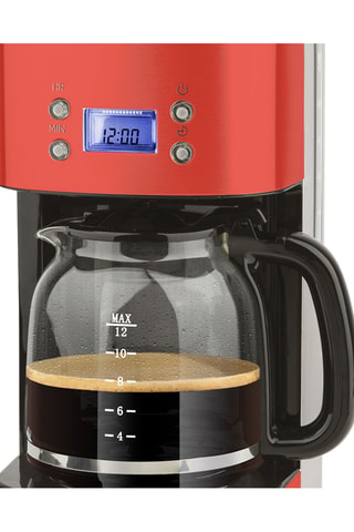 Cafeteira Programável Vermelho - 1,5 l - 1000 W - Prateado, preto e vermelho