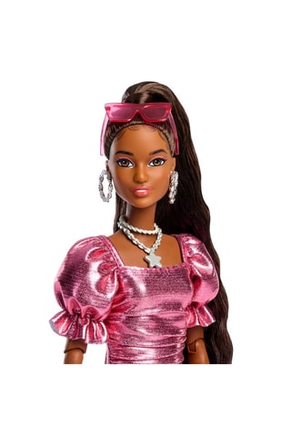 Muñeca Deluxe Style con vestido globo coral metalizado Barbie - Desde 48 meses