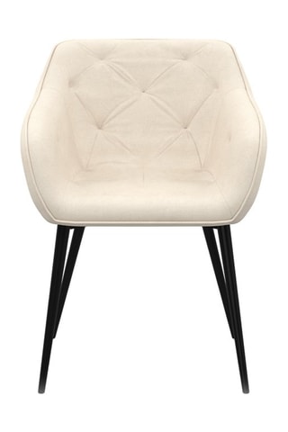 2 sillones Julia - Crema y negro - Terciopelo