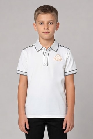 Polo - Blanco y naranja