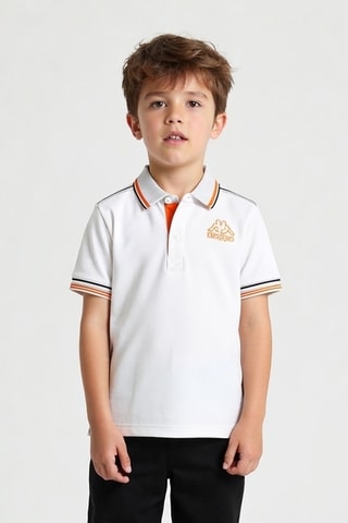 Polo - Blanco y naranja