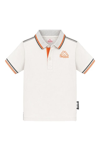 Polo - Blanco y naranja