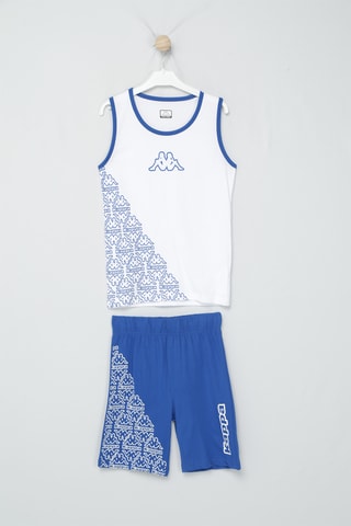 Camiseta de tirantes y short - Blanco y azul