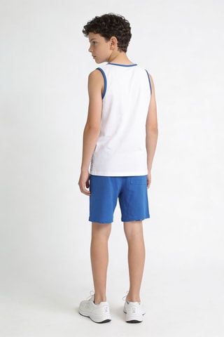Camiseta de tirantes y short - Blanco y azul