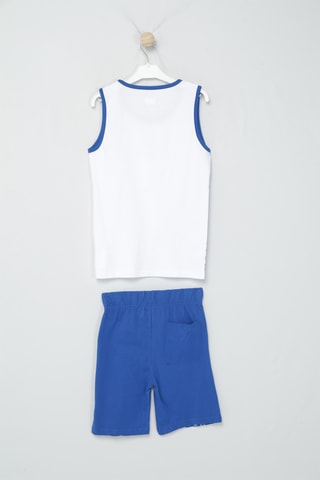 Camiseta de tirantes y short - Blanco y azul
