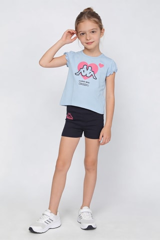 Camiseta y mallas - Celeste y negro