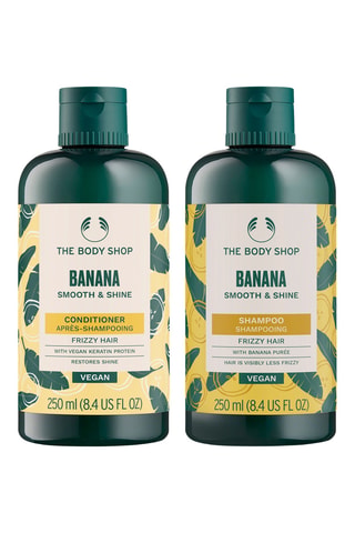 Champú y acondicionador Banana - Cabello seco y con tendencia al encrespamiento - 2 x 250 ml